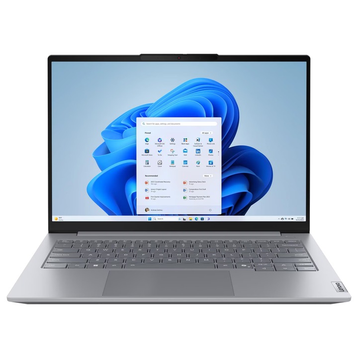 Лаптоп Lenovo ThinkBook 14 G8 IAL, 21SJ007EBM, Windows 11 Pro, 14", Intel Core Ultra 7 255H (16-ядрен), Intel Arc 140T GPU, 16GB 5600MHz (1x16GB) DDR5, Сив