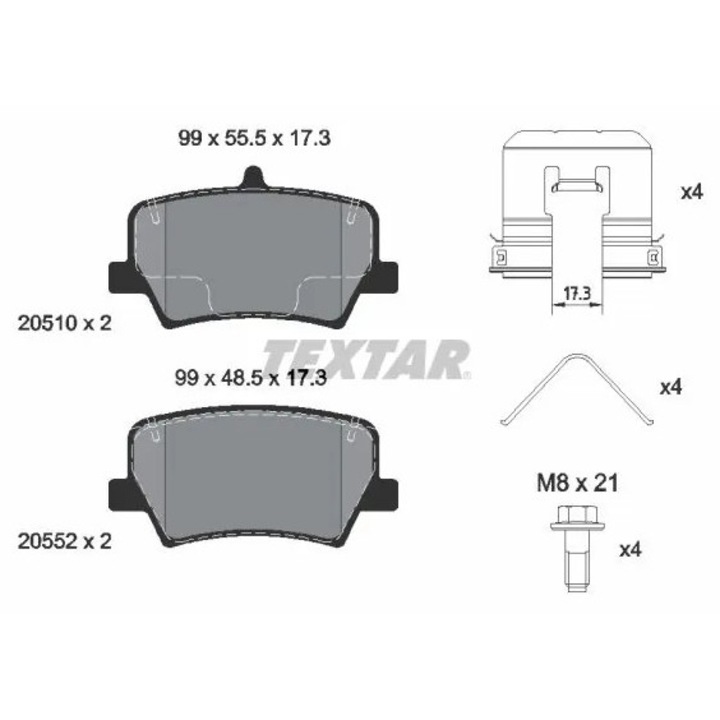 Fékbetét készlet, tárcsafék 2051001 Geely Preface Lynk & Co 01 Volvo Xc40 Volvo Asia Xc40