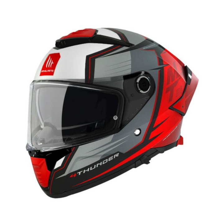 MT Helmets Thunder 4 SV Pental Teljes Arcú Sisak Piros/Szürke XXL