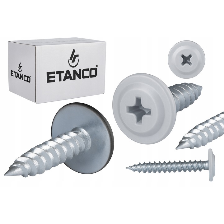 Suruburi de montaj Etanco, 4,2x30mm, RAL 7035, set 250 bucati