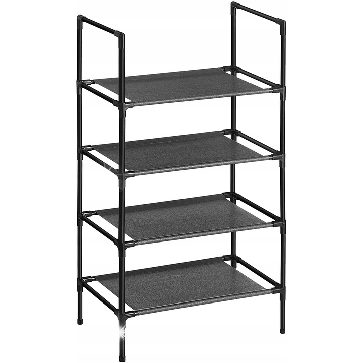 Cipőtartó állvány, Songmics, 4 szintes, fekete, 45x28x80cm