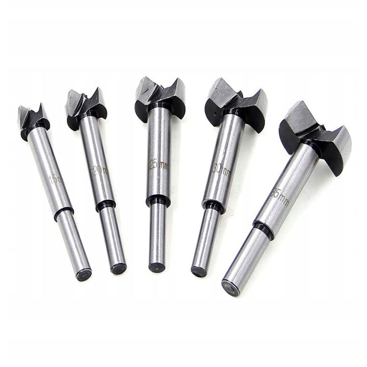 Set 5 burghie Forstner Parkside pentru lemn, 15-35 mm