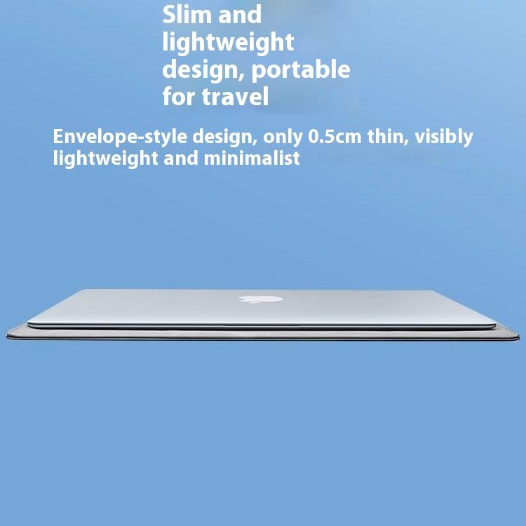Geanta laptop 13-15 inch, Omelivon, impermeabila, gri inchis, include mouse pad integrat, 28.7x39.7cm
