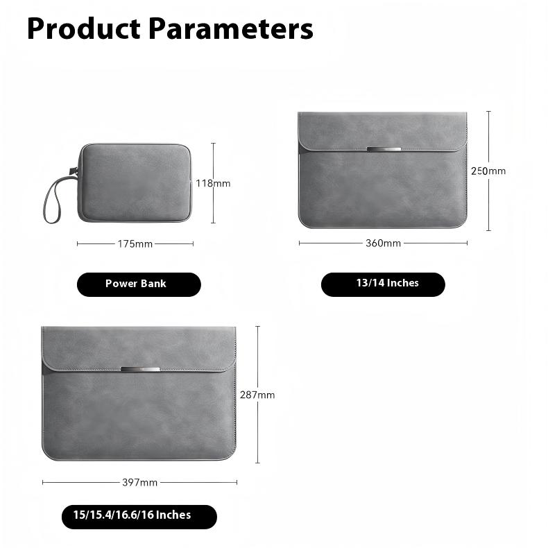Geanta laptop 13-15 inch, Omelivon, impermeabila, gri inchis, include mouse pad integrat, 28.7x39.7cm