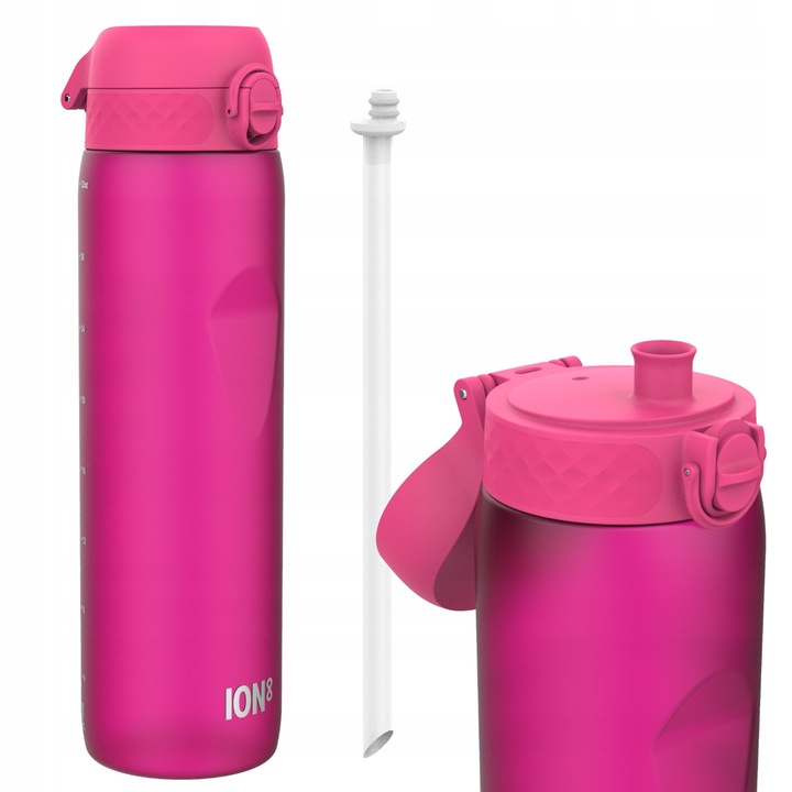 Bidon Sportiv ION8 1L cu ​​Palnie, Rezistent, BPA Free, Roz