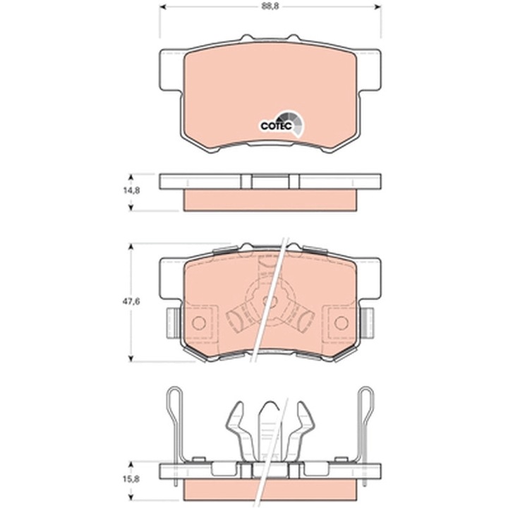 Fékbetét készlet, tárcsafék Gdb3438 Acura Rdx Honda Accord 8/Accord 9/Cr-5 2/Cr-5 3/Cr-5 4/Cr-5 5/Crosstour 1/Fr-5