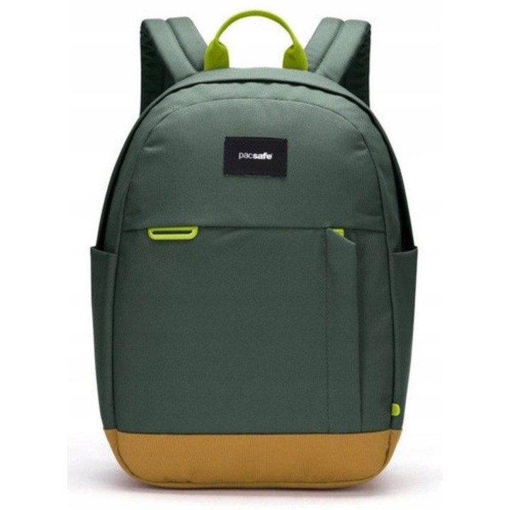 Rucsac Antifurt Pacsafe Go 15L, verde, protectie RFID, laptop 13 inchi