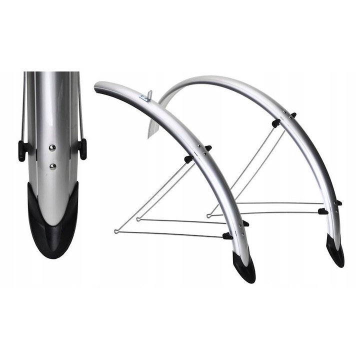 Set aripi bicicletă 26", Orion, argintii, 53 mm