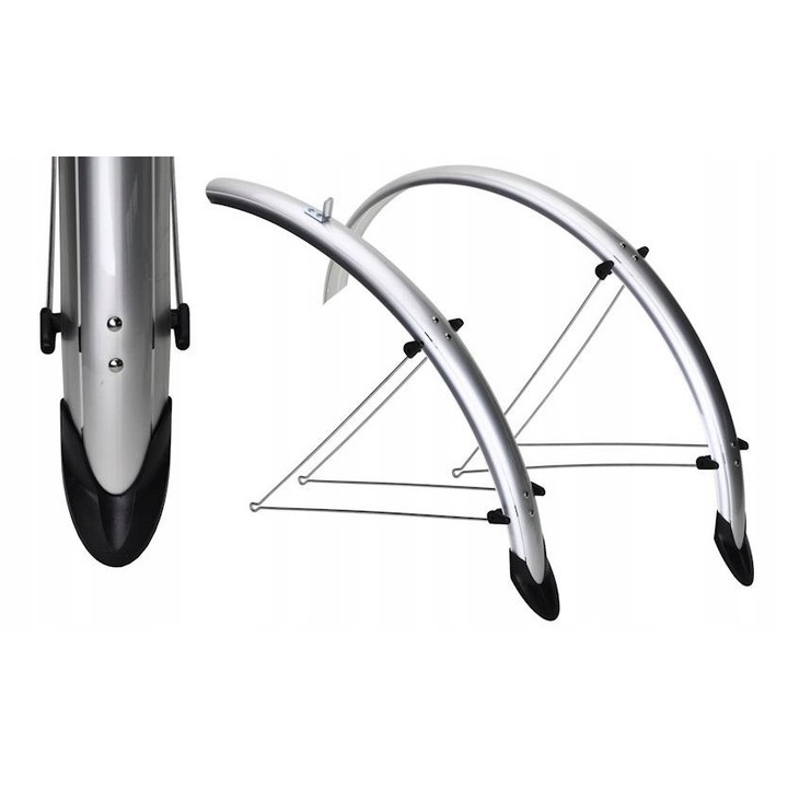 Set Aripi Bicicleta Orion 28" PCV Argintiu 48mm