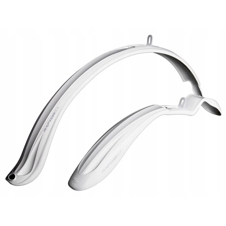 Set Aripi Bicicleta Simpla Raptor Long, Negru/Alb, 26-28"