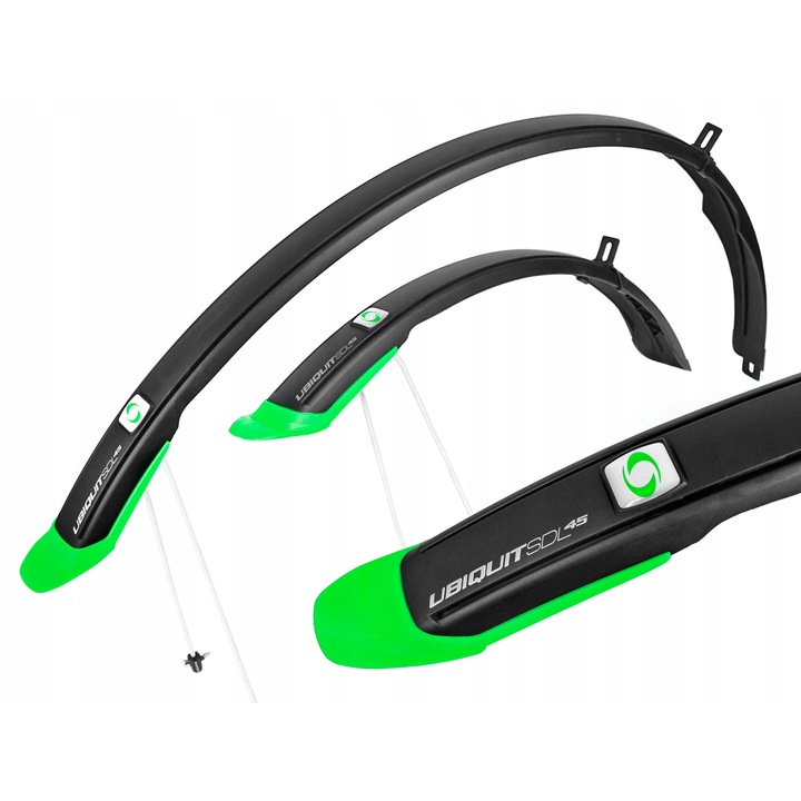Aparatori bicicleta 28'' Simpla UBIQUIT SDL 45mm set, verde, pentru biciclete urbane