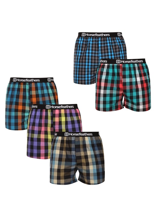 Set 5 boxeri barbati Horsefeathers, multicolor, bumbac, 2XL INTL