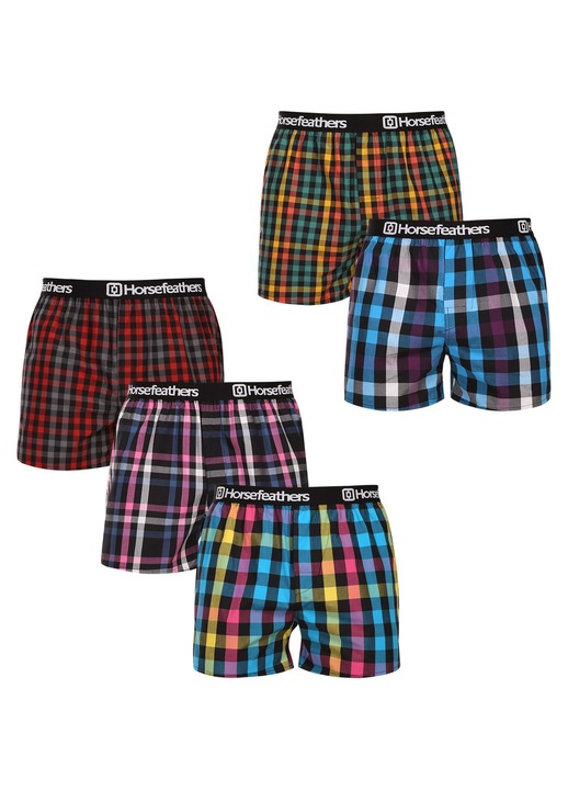 Set 5 boxeri barbati Horsefeathers, multicolor, bumbac
