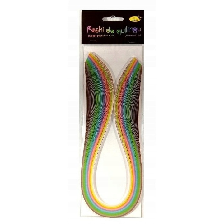 Benzi Quilling Pastel 3mm x 50cm, 100 Bucati, 10 Culori