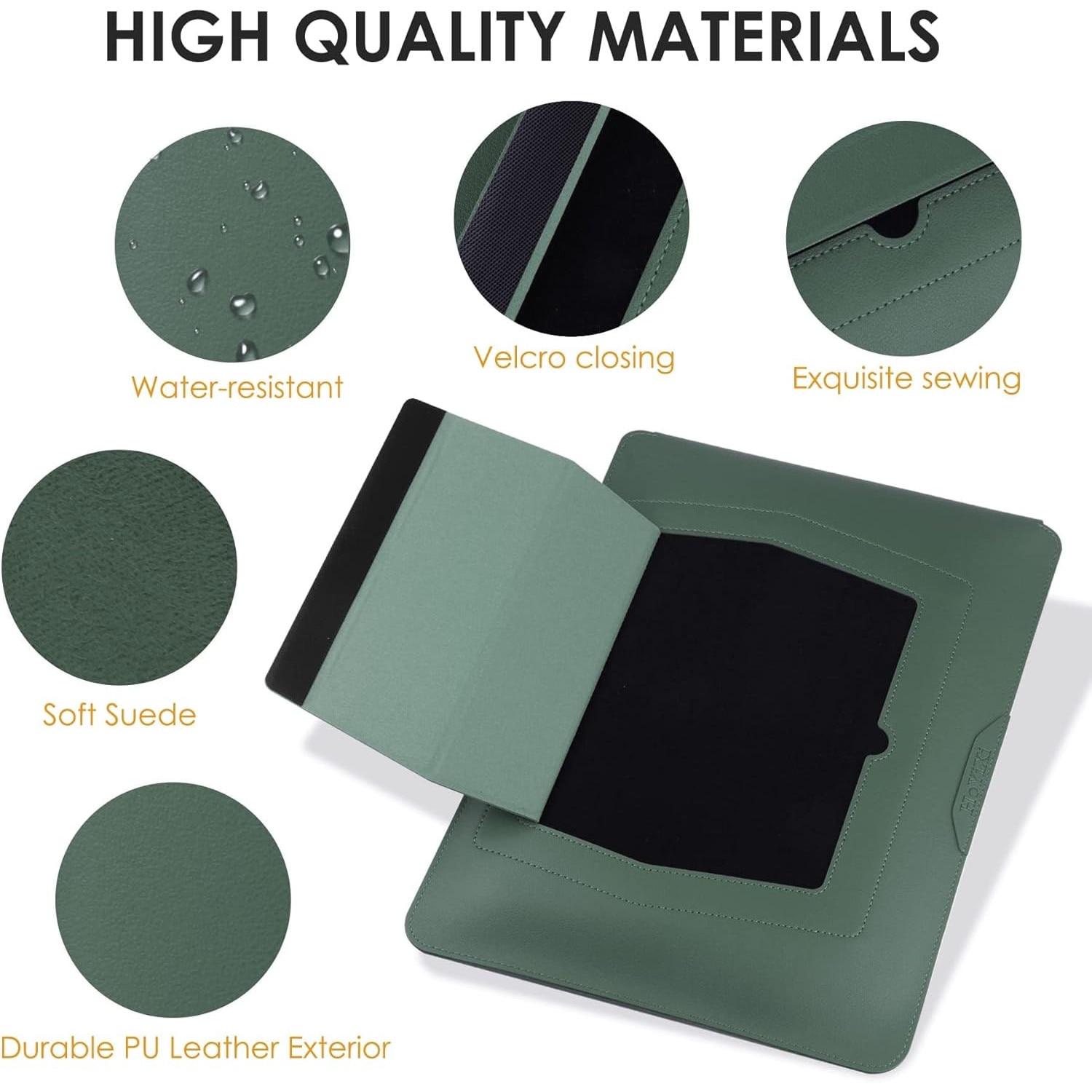 Husa laptop multifunctionala, Omelivon, 13-16 inch, impermeabila, verde, 28x37.4cm, include set de accesorii
