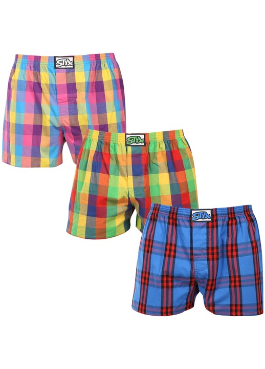 Set 3 chiloti barbatesti Styx, banda elastica, multicolor, lenjerie intima