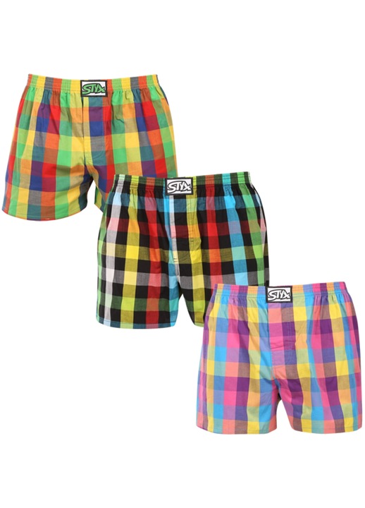 Chiloti barbatesti Styx 3PACK, multicolori, elastic clasic