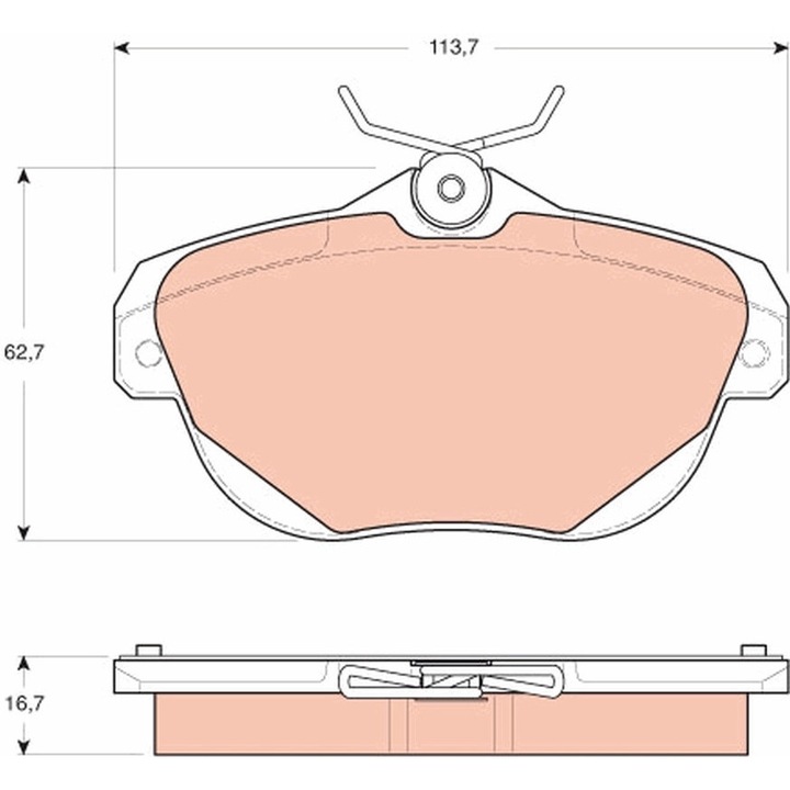 Fékbetét készlet, tárcsafék Citroën C6 (Td_) Benzin Trw Gdb1664
