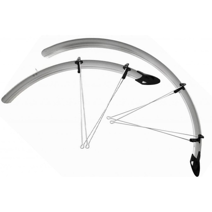 Aripi Bicicleta Vinil 28"/53 Argintii + Prelungire Spate