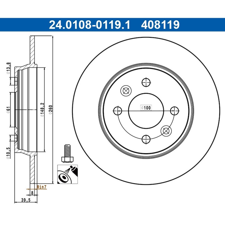 Disc Frana 24.0108-0119.1 Renault Clio 5