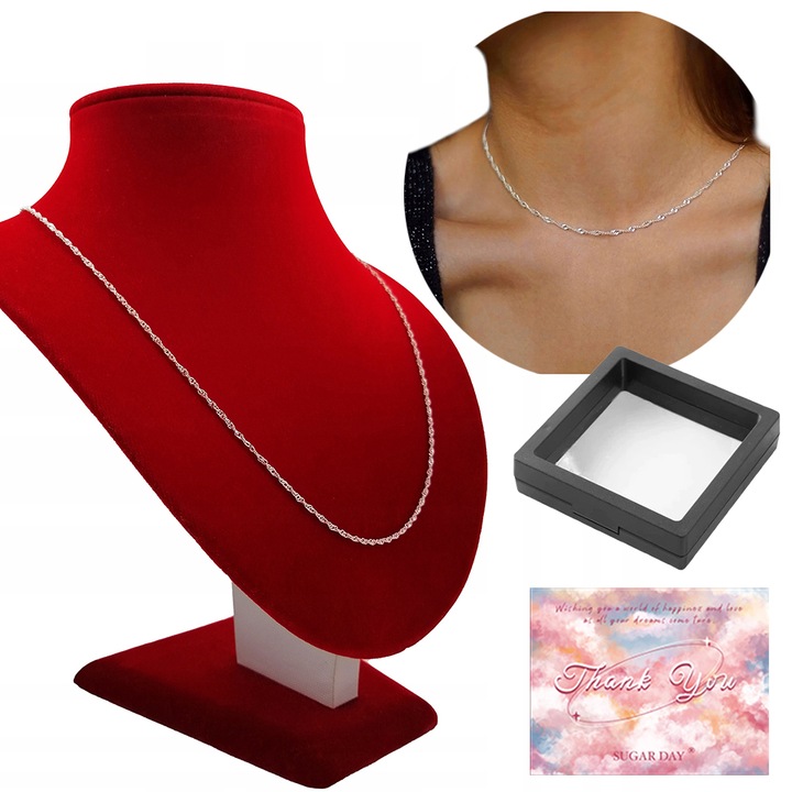 Colier argintiu, Colier simplu la moda, Lant la clavicula, Colier pentru purtare zilnica, Colier creativ, Cadou de Ziua Indragostitilor, Aliaj, Argintiu, 45cm