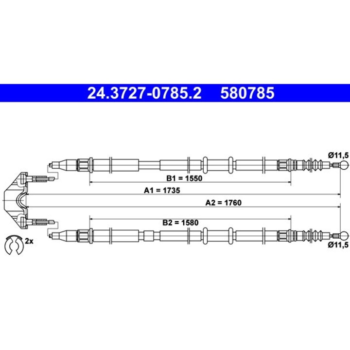 Кабел, Ръчна спирачка 0950014097 Opel Astra H/Astra H Classic Vauxhall Astra Mk Vcombi