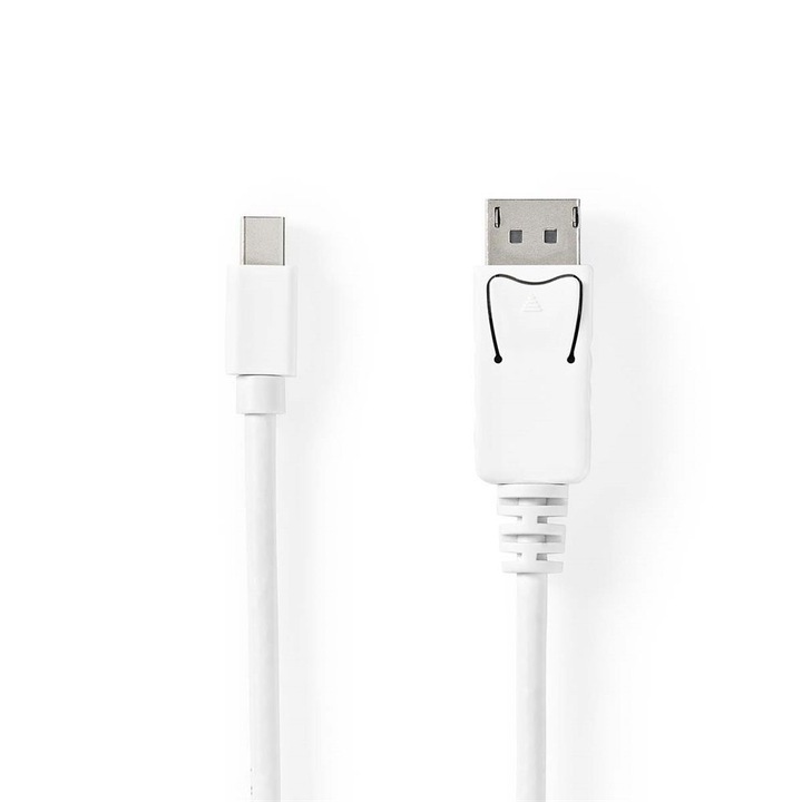Кабел Mini DisplayPort мъжки - DisplayPort мъжки 2м бял, Nedis, Ultra HD 8K