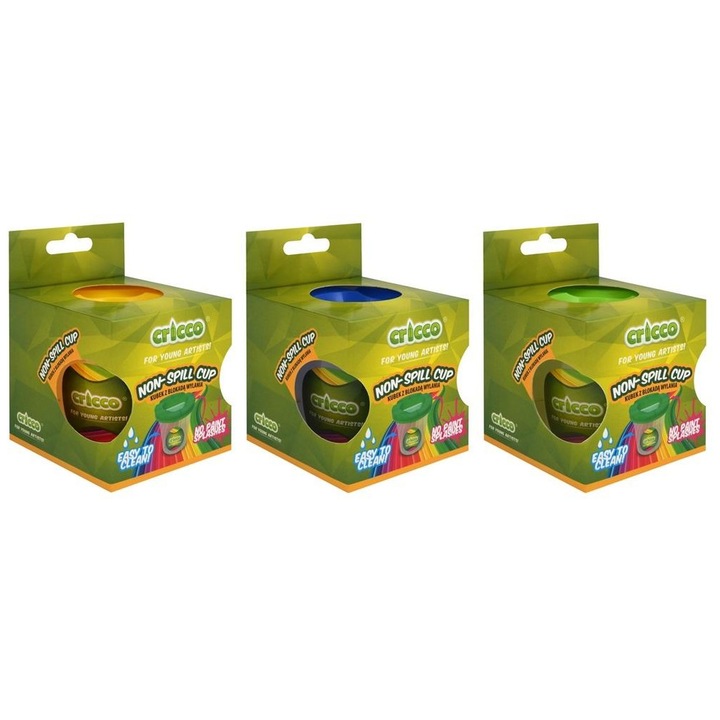 Cricco cseppmentes festőpohár, zárral, könnyen tisztítható, többszínű, 180 ml