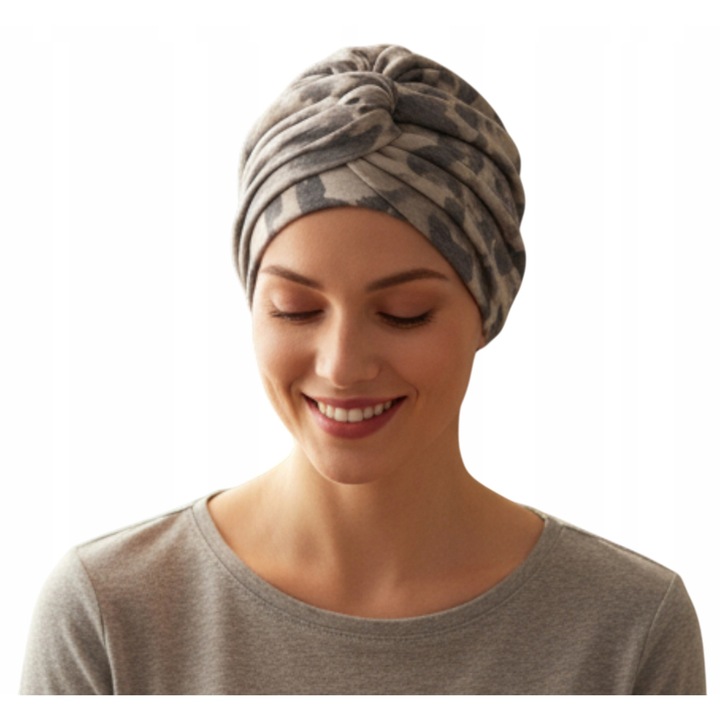 Turban Dama Elegant Blanca 510 cu Bentita Fixa si Captuseala Bambus