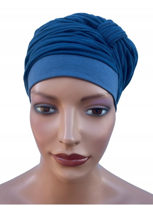 Дамски тюрбан Eva Design 498, топъл, пуловерна материя, драпиран, универсален размер 56-60 см, многоцветен