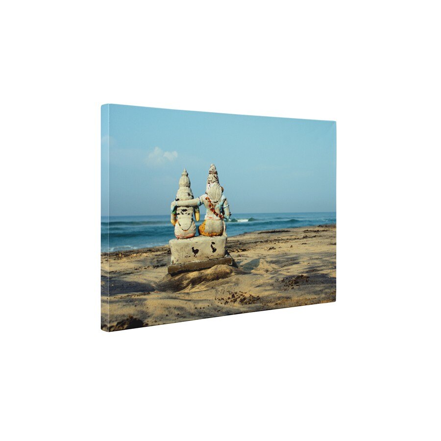Statuie in nisip - Tablou Canvas - 60x75 cm