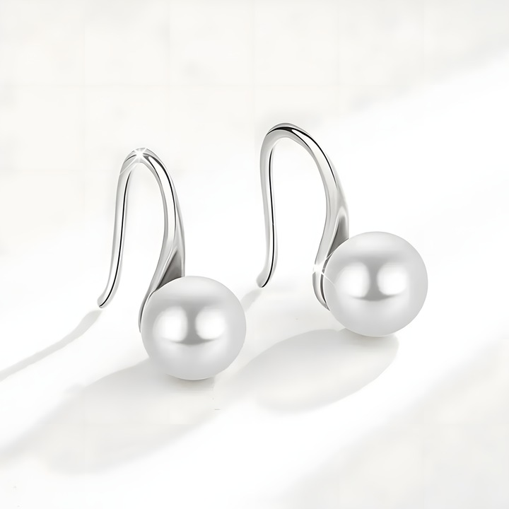 Cercei din argint cu perla alba
