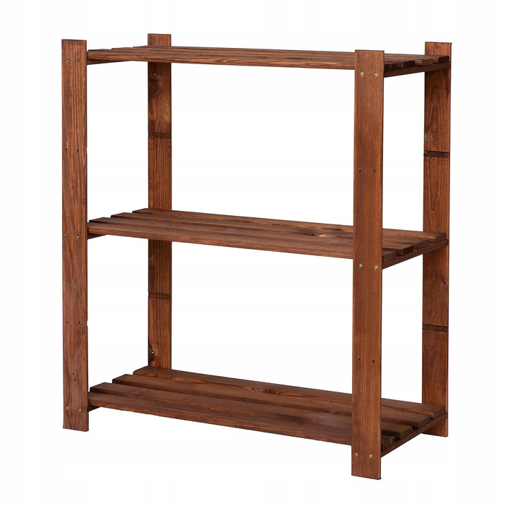 Raft din lemn STOLMAK pentru birou, garaj sau camara, 3 polite, 90x80x38cm