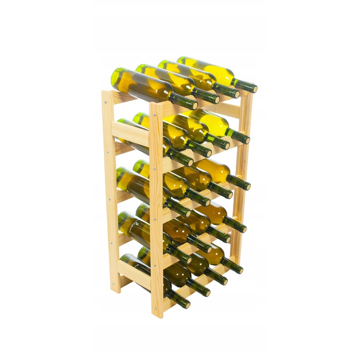 Suport bauturi, STOLMAK, suport din lemn pentru 20 sticle, culoare naturala, dimensiuni x