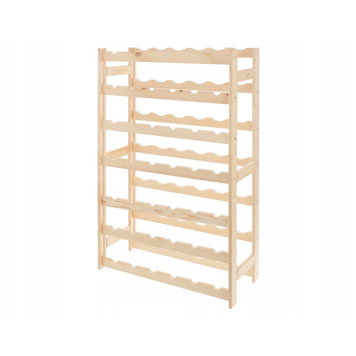 Suport bauturi, STOLMAK, regal din lemn, 42 sticle, culoare naturala