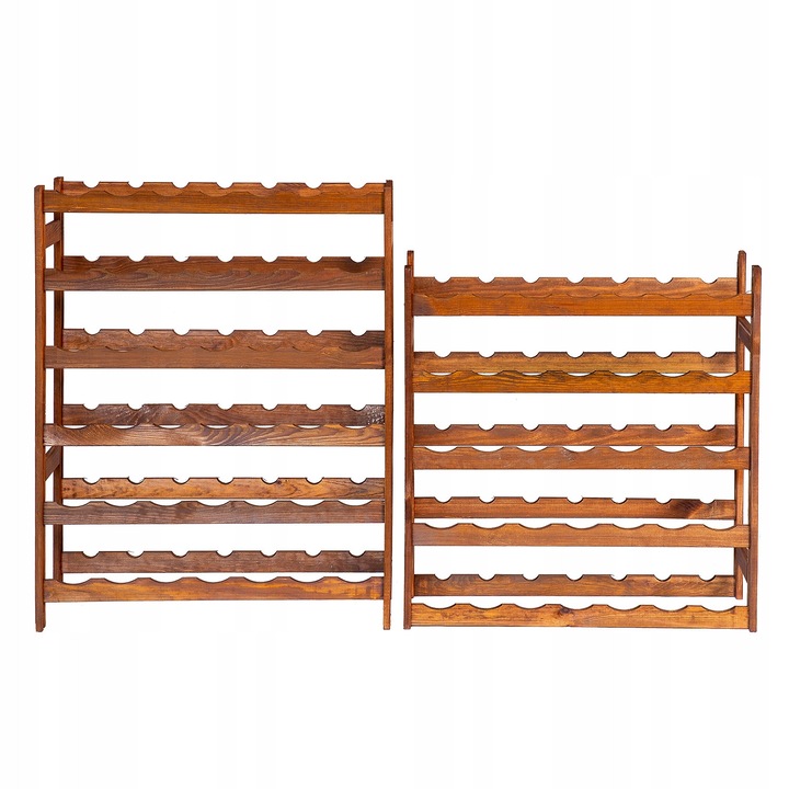 Suport bauturi, STOLMAK, regal din lemn, 2 in 1, pentru 77 sticle, culoare naturala