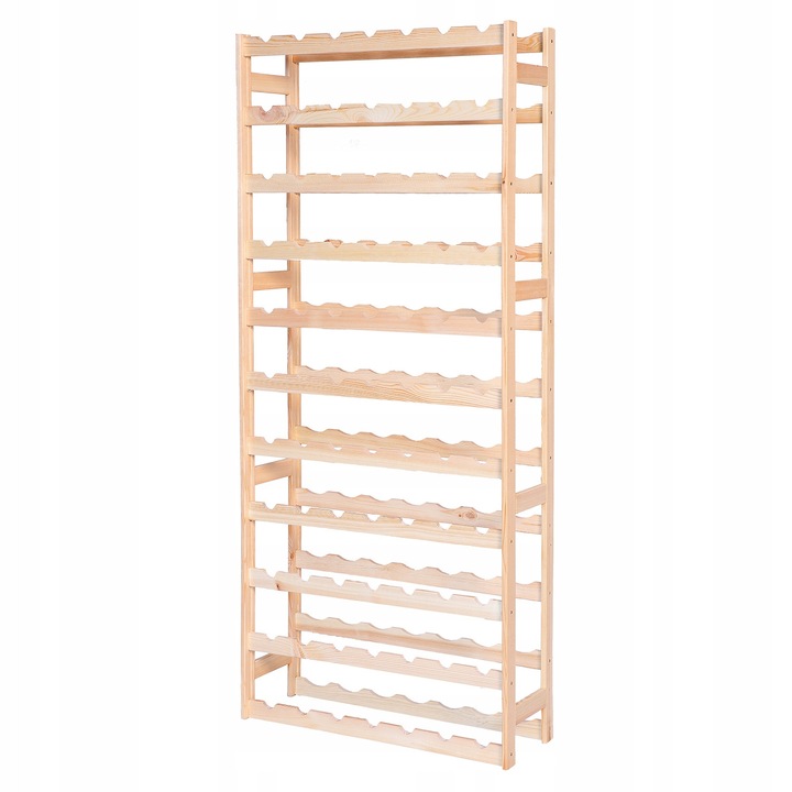 Suport bauturi, STOLMAK, suport din lemn pentru 77 sticle, culoare naturala