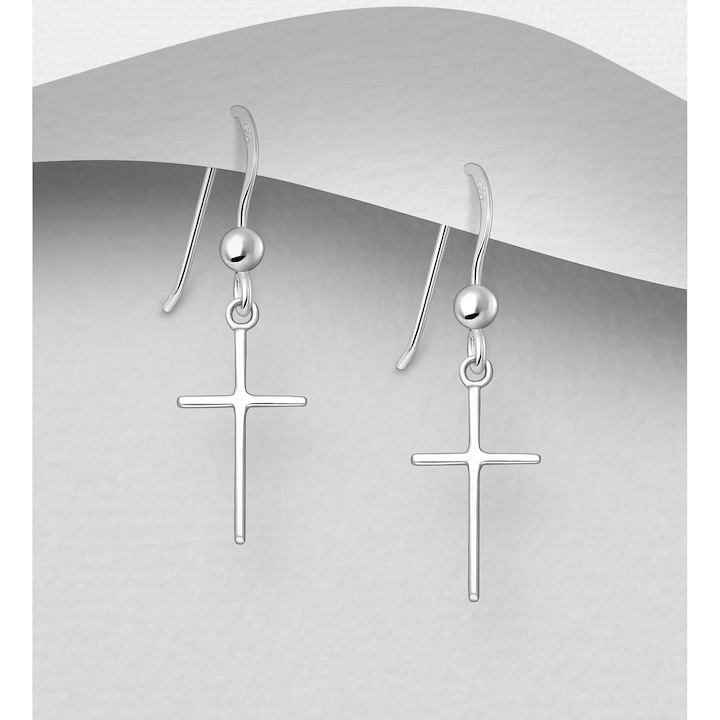 Cercei cruciulita argint cu tortita
