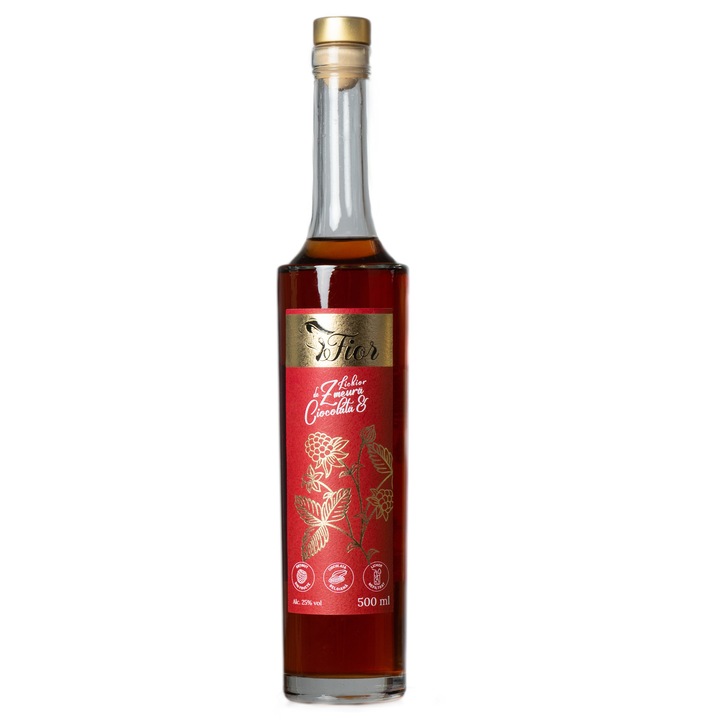 Lichior de Zmeura si Ciocolata FIOR, 25%, 500 ml