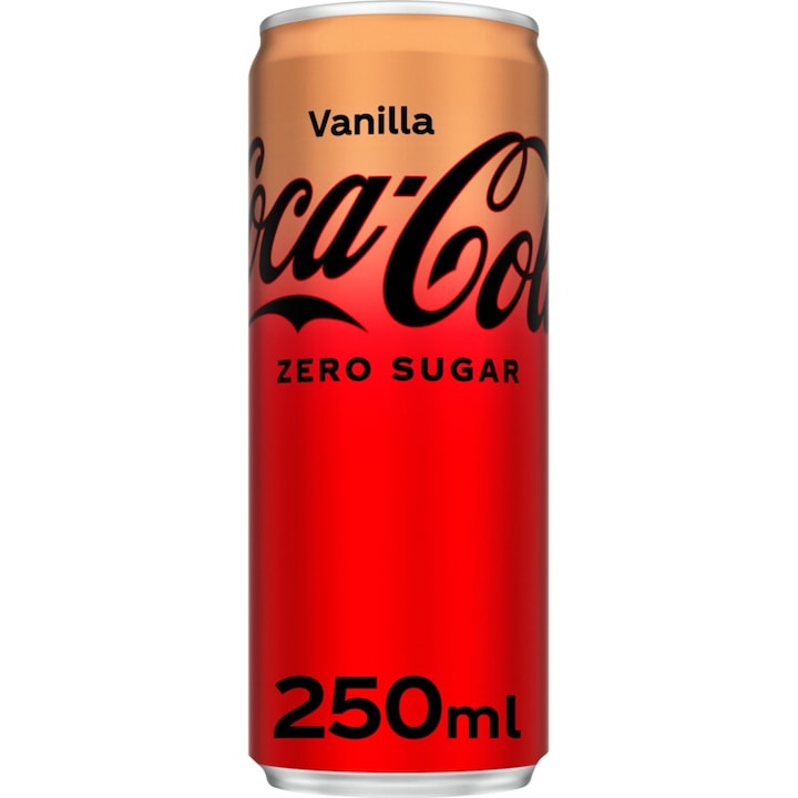Coca-Cola Zero Zahar Vanilie, băutură carbogazoasă, vanilie, 0.25 l, doză