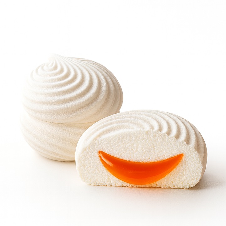 Zefir pufos cu umplutura de jeleu de portocale 1 Kg