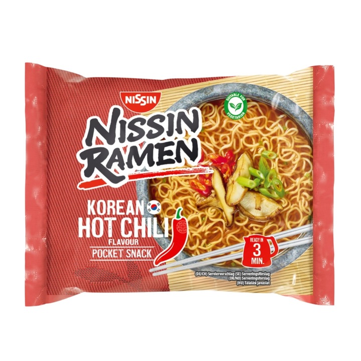 Supa instant asiatica Noodles iute korean Nissin 65.2g