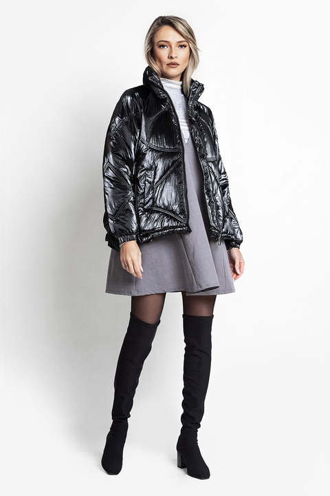 Antonia M, Geaca lejera cu slituri laterale cu fermoar, Negru