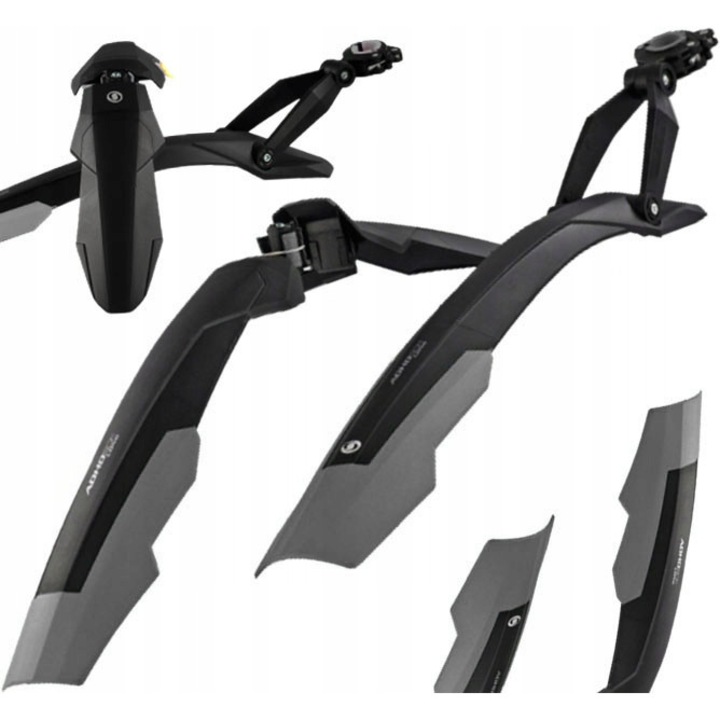 Set Aripi Bicicleta, Simpla, ADHD SDL, Protectie Noroi, Montare Rapida, Negru