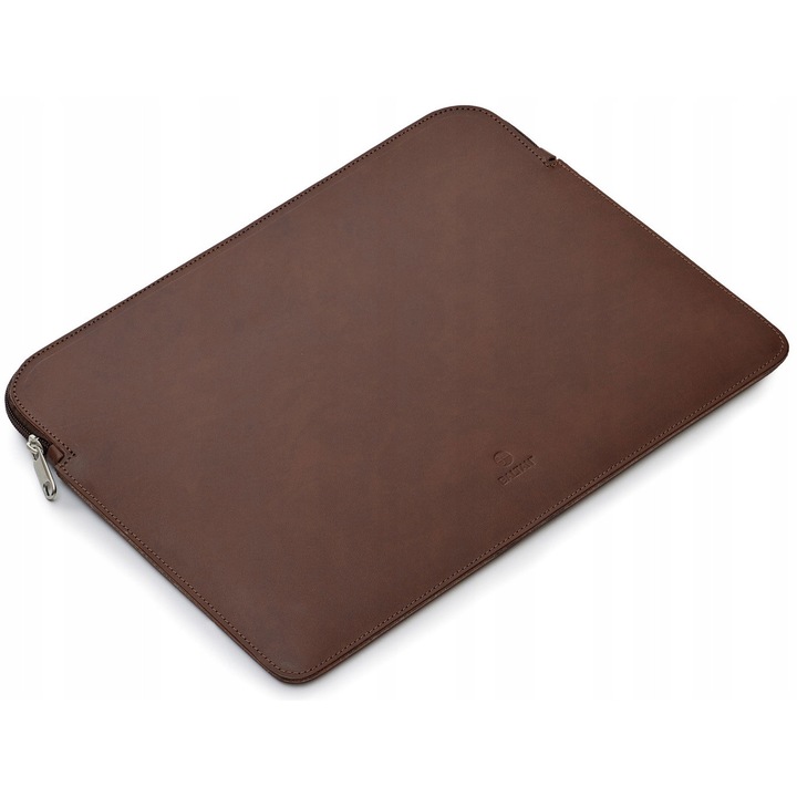 Baltan laptoptok természetes bőrből, 13-15 hüvelykes, sötétbarna, cipzárral