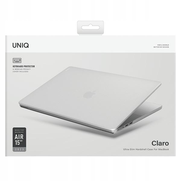 Etui laptop UNIQ Claro pentru MacBook Air 15" (2023), transparent, material PC