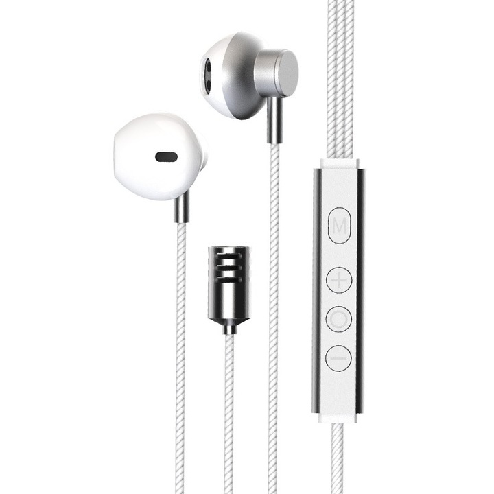 Fülhallgató, Bluetooth, nagyfelbontású hangminőség, ergonomikus kialakítás, kompakt és hordozható, fehér