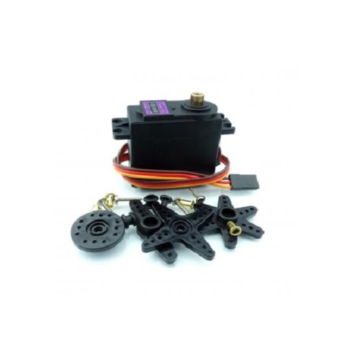 Servomotor TowerPro, MG-996R, 360 grade 55g, Cuplu pana la 10 kg, Cablu 30 cm, 3 Pini, Multicolor