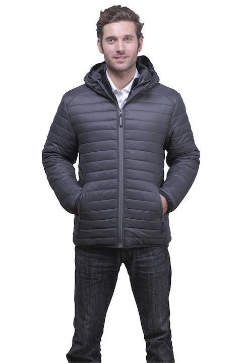 Jacheta barbati usoara matlasata cu gluga Pacific, brand Pen Duick, Gri inchis