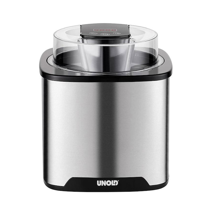 Masina inghetata Unold Gelato U48855, 1.5L, 12W, Ecran LCD Inox